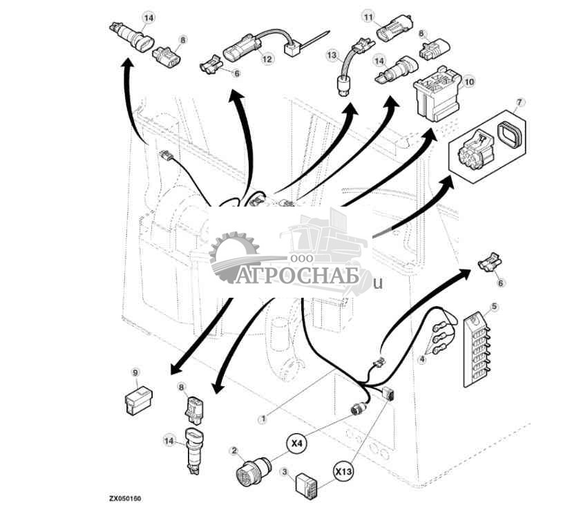 Жгут проводов, система кондиционирования воздуха 
